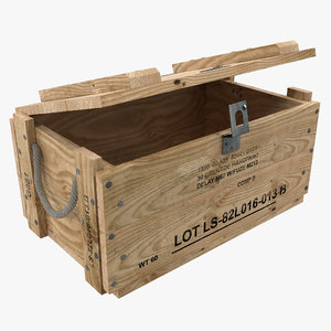 3d model wood box wooden