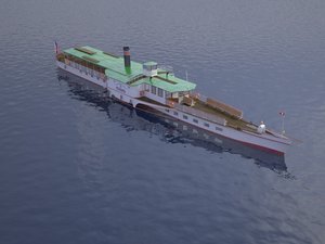 czech cruise boat vltava 3d model
