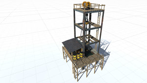 3d ready oil rig tower