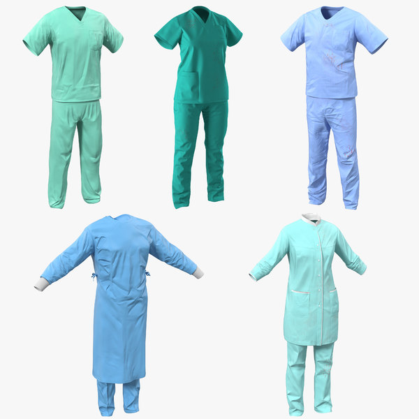 3d doctor clothing 2 surgeon model