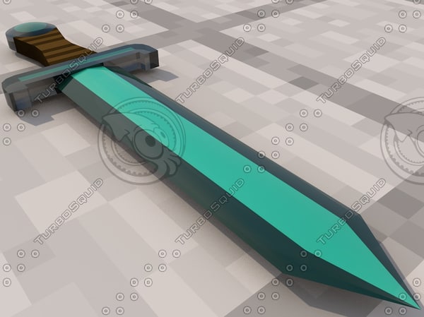 realistic minecraft sword 3d model