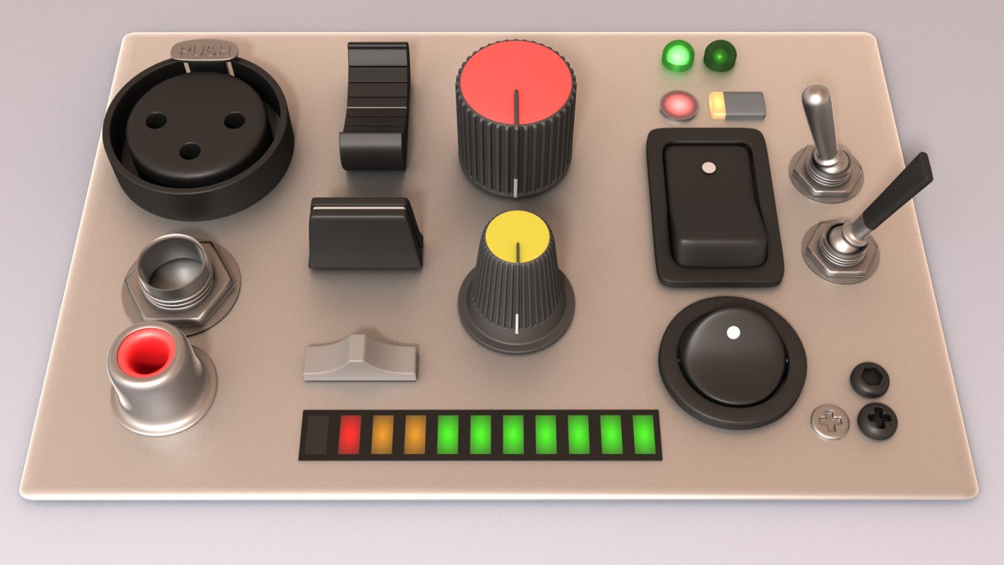 electronics knobs kitbash max