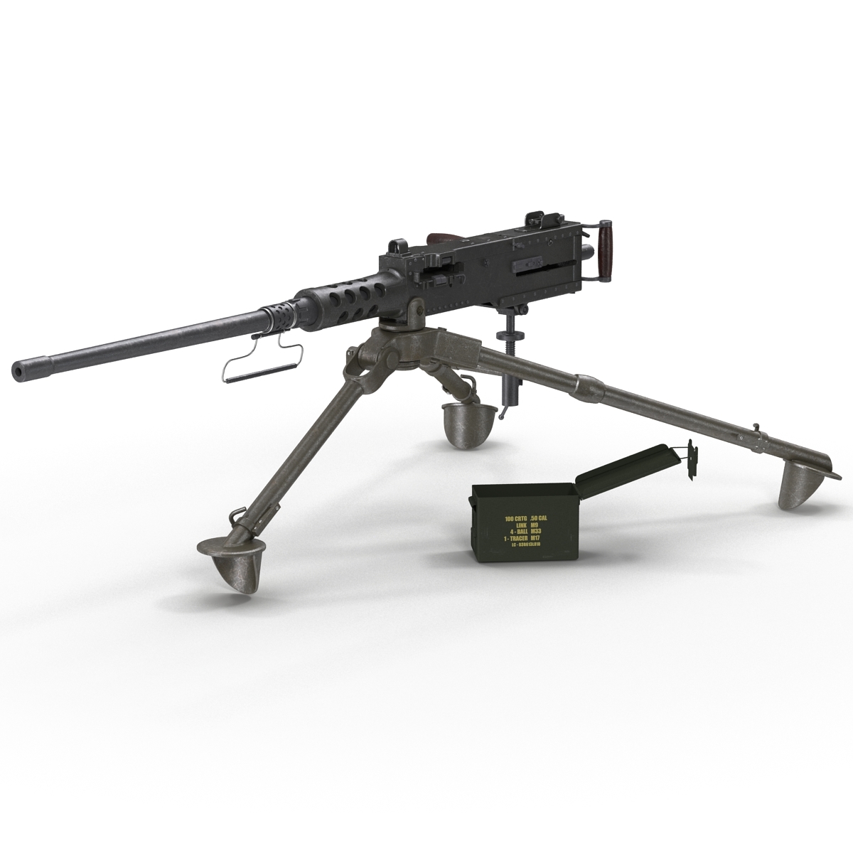 3d Machine Gun Browning M2