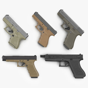 3d model glock pistols