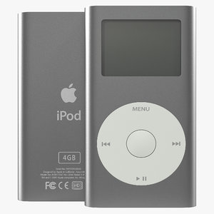 ipod mini grey modeled 3d max