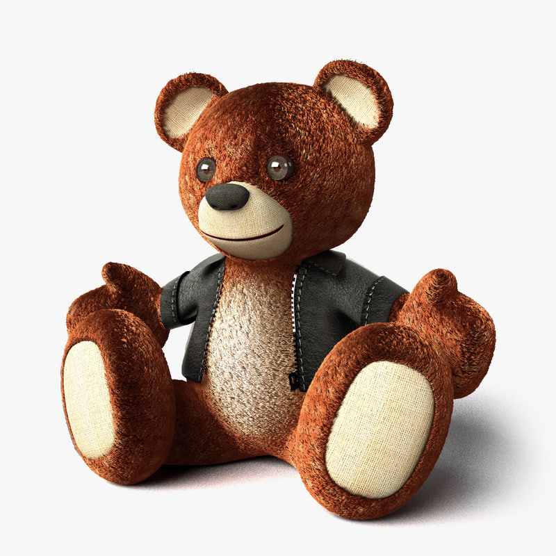 teddy bear leather jacket 3d model