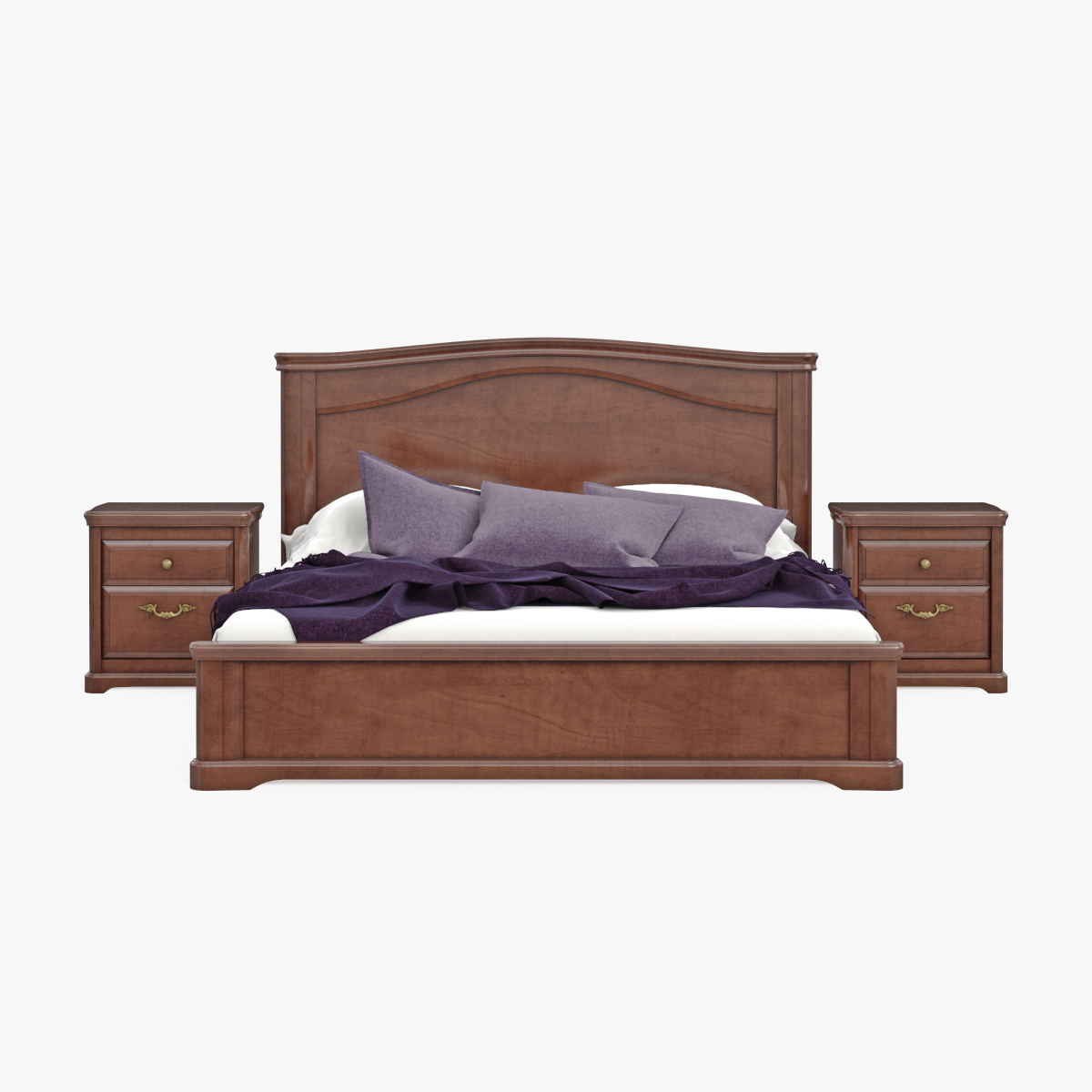 3d model furniture wooden classic bed