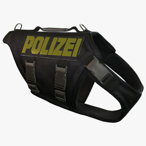 police dog body armor 3d model