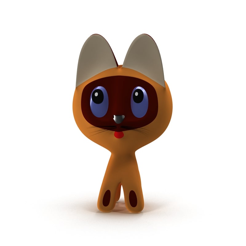russian cartoon kitten gav 3d model