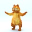 3d - cartoon cat rigged character model