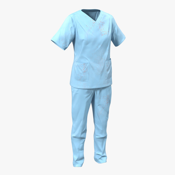 3d model female surgeon dress 12