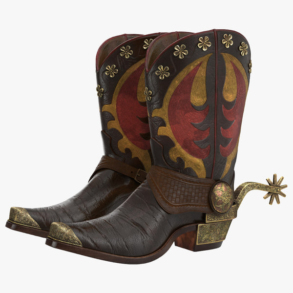 western boots spurs c4d