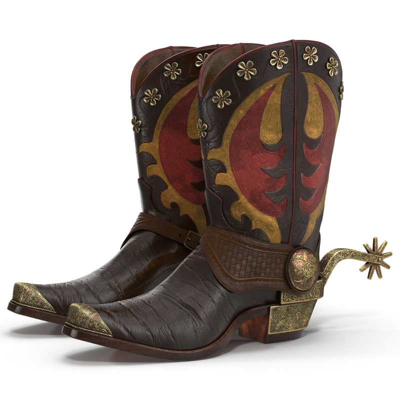 western boots spurs c4d