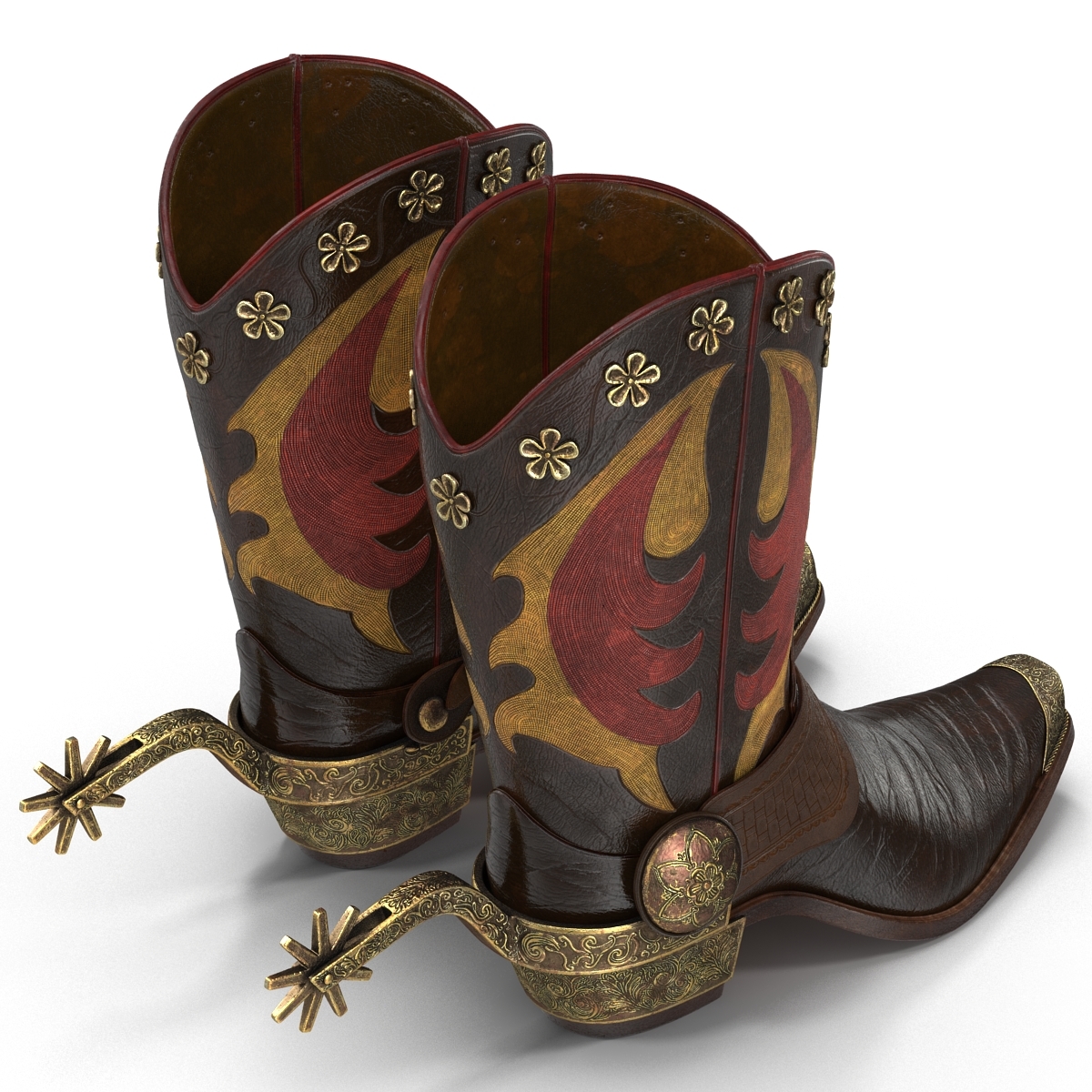 western-boots-spurs-c4d