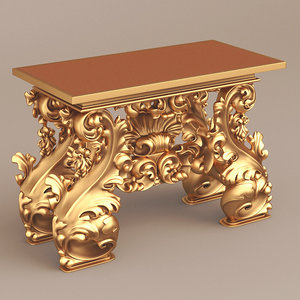 h m luther antique table 3d model