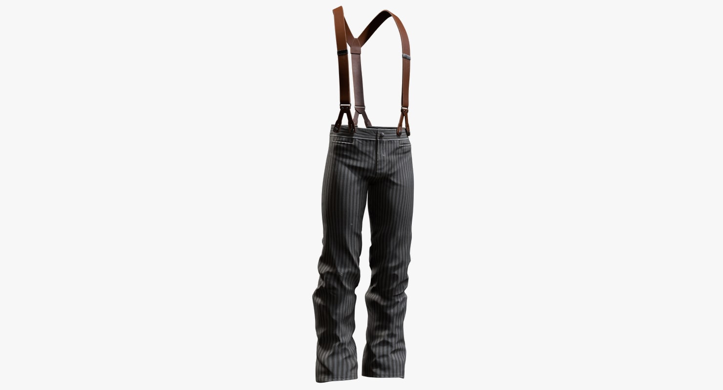 3d men pants suspenders