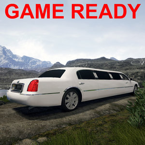 town car limo 3d max