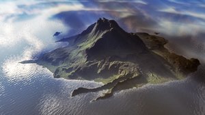 c4d island landscape mountain