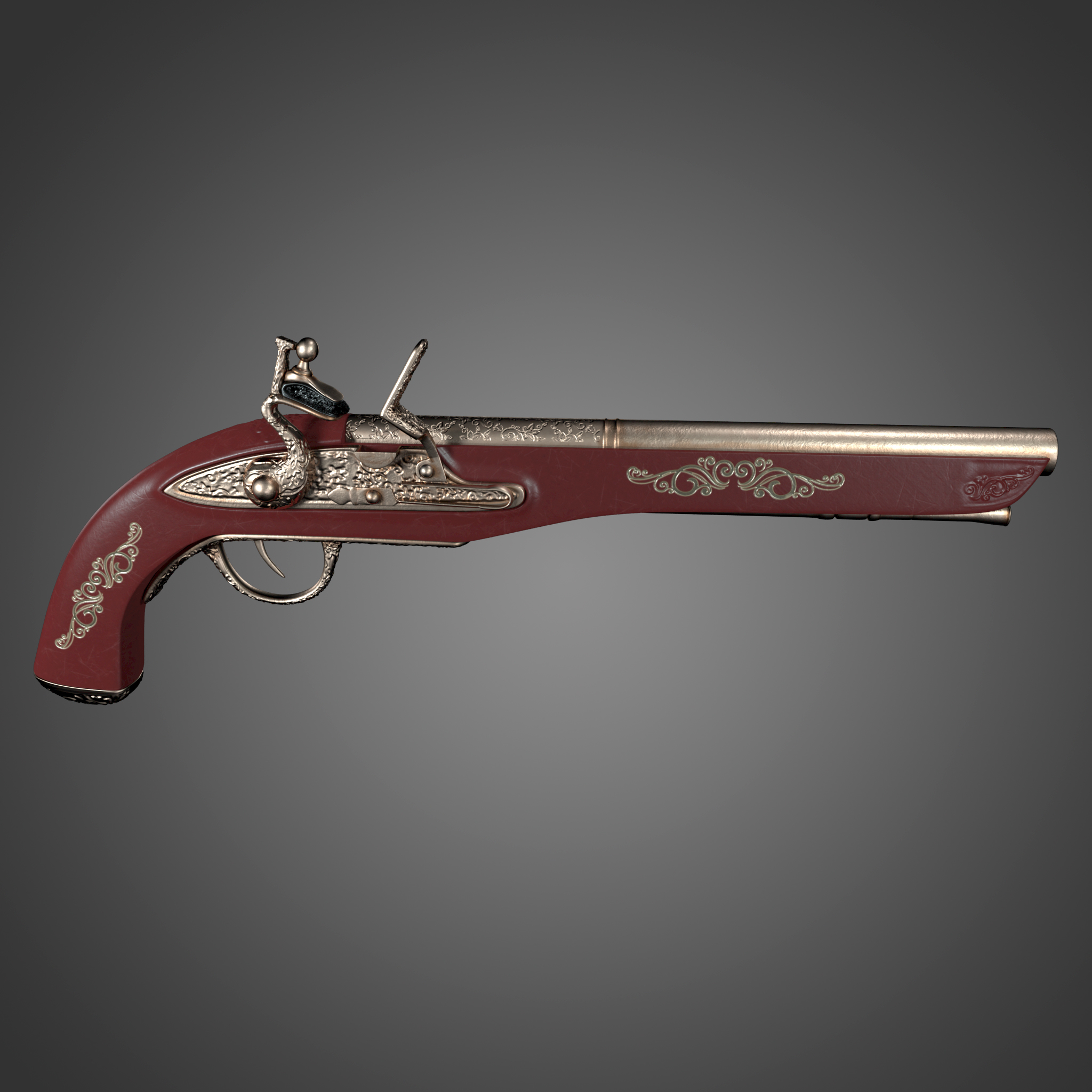 old musket 3d model