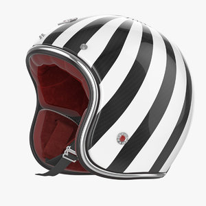 3d model motorcycles helmet ruby white-black