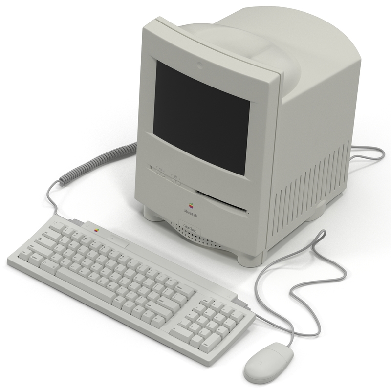 3d apple macintosh color classic model