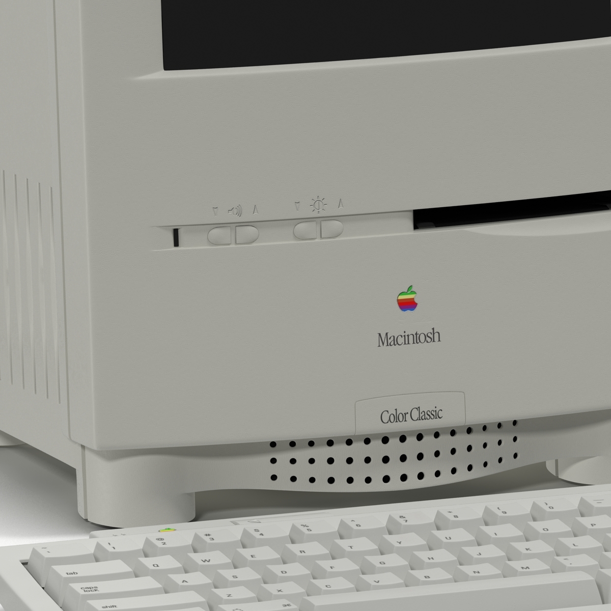 3d apple macintosh color classic model