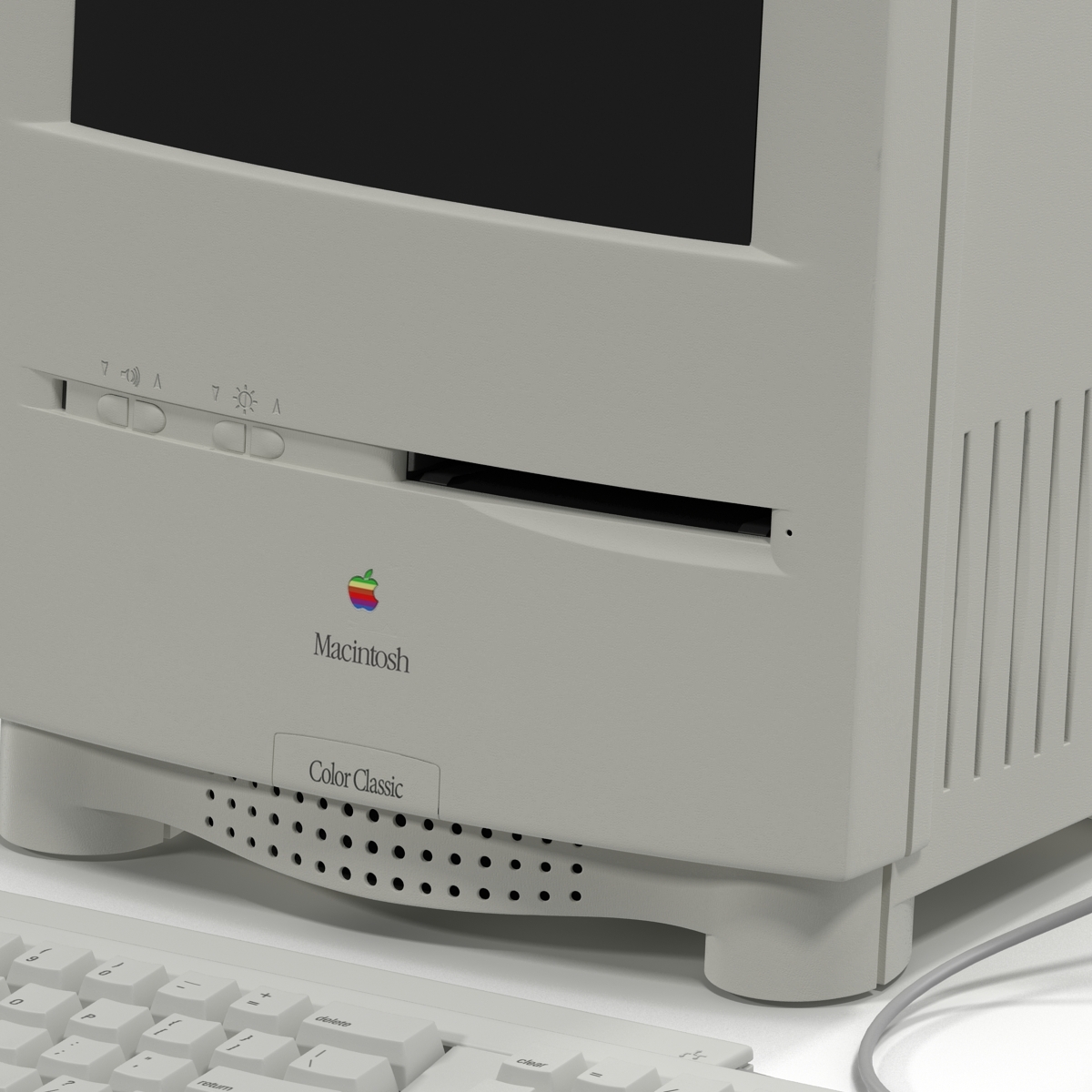 3d apple macintosh color classic model