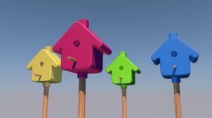 3d model bird house