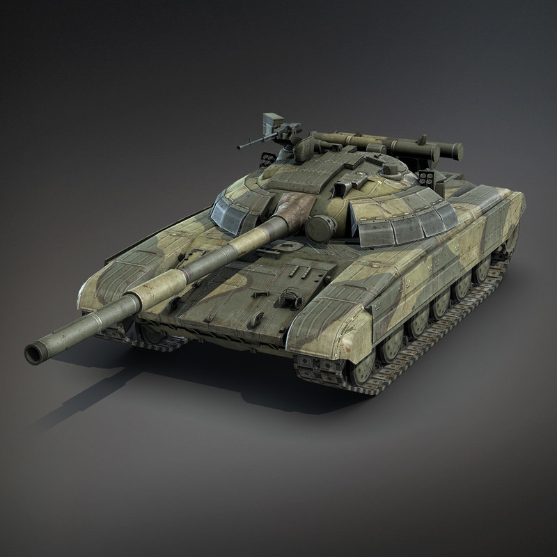 Low-poly Battle Tank T-64 3d Max