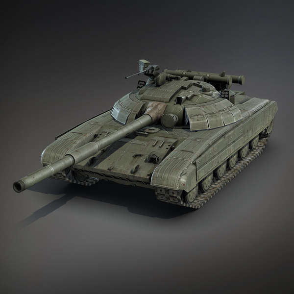 low-poly battle tank t-64 3d max