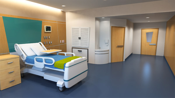 simple cartoon hospital room 3d ma