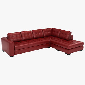 red leather sofa 3d max