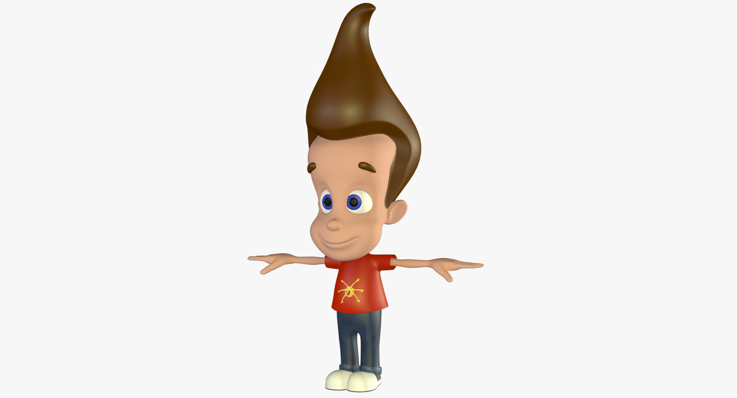 jimmy neutron rigged cartoon 3d 3ds