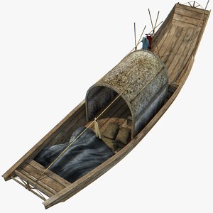 chinese boat 2 3d model