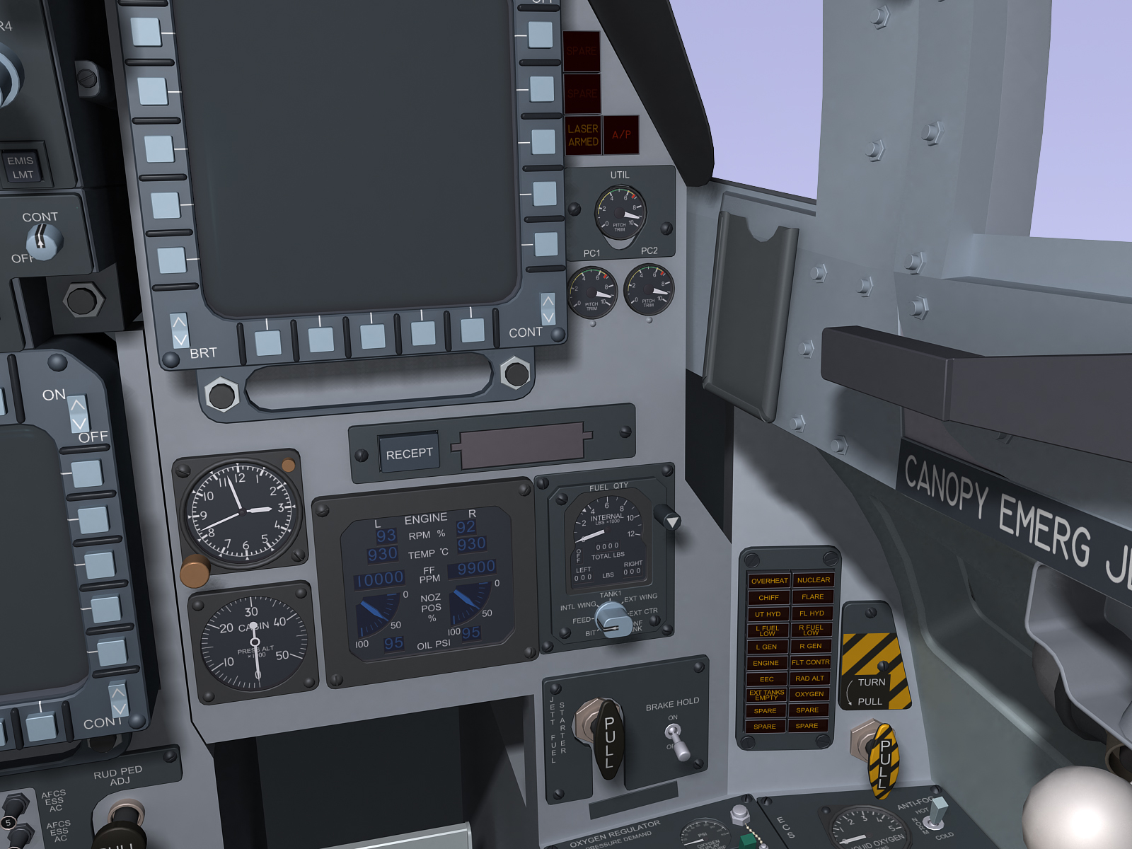 3d model f-15e cockpit