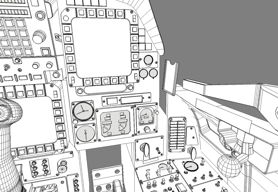 3d model f-15e cockpit