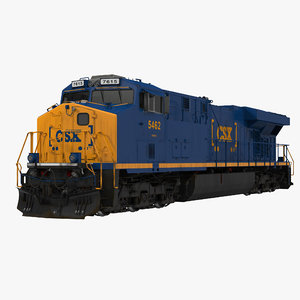 locomotive es40dc csx blue 3d obj