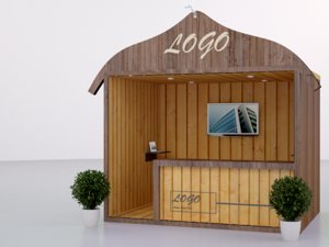 3d model of hawaiian kiosk booth design