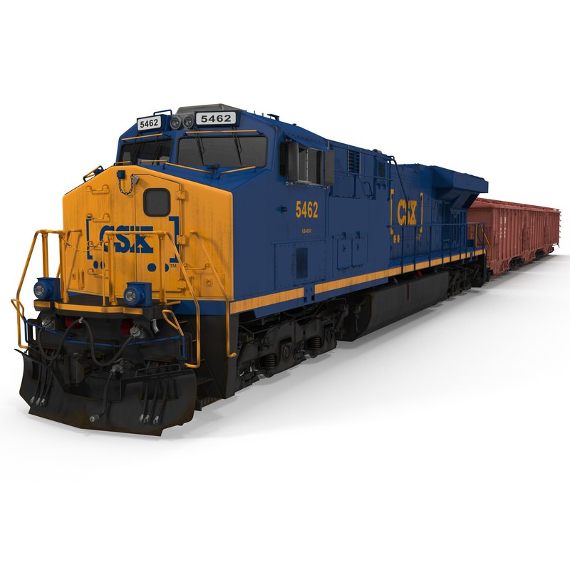 train es40dc csx blue 3d model