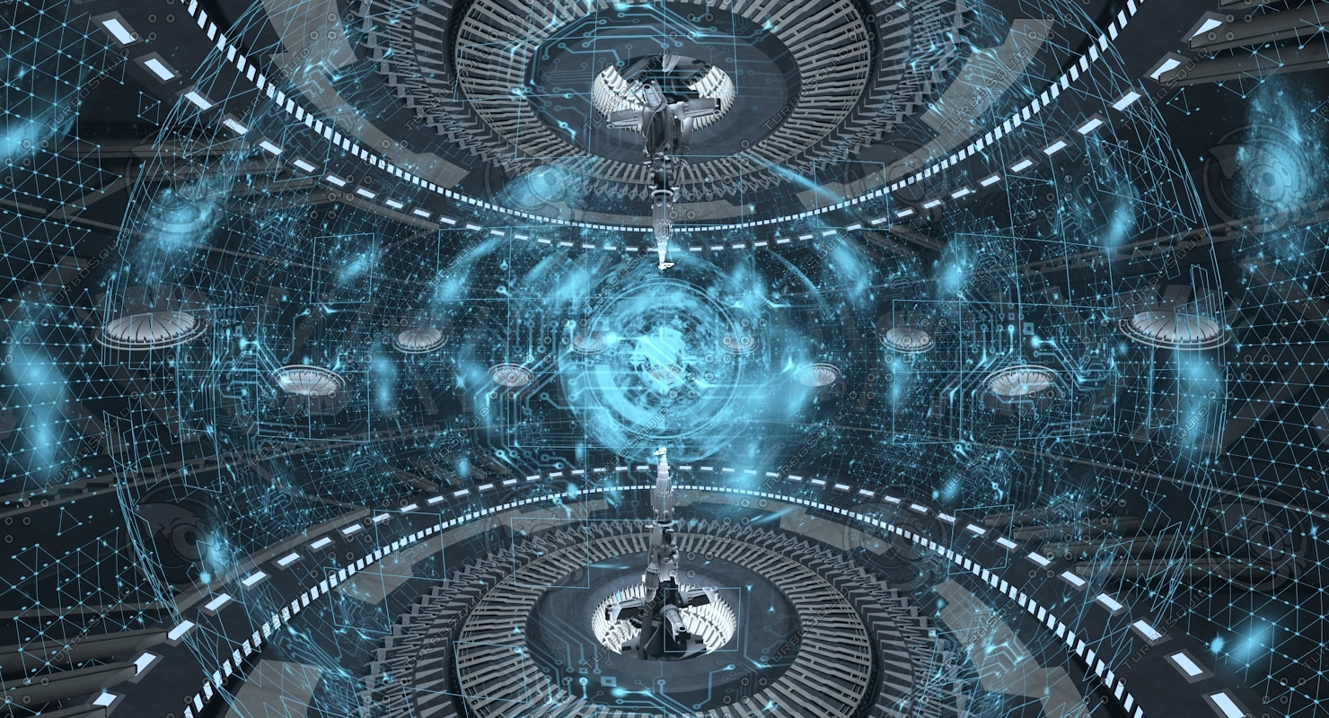 科幻飞船内饰3d模型