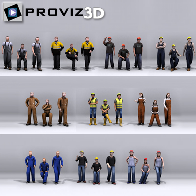 30 people: working people 3d max