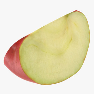 3d model red apple slice 2