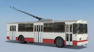 3d model soviet trolleybus ziu-682v 1989