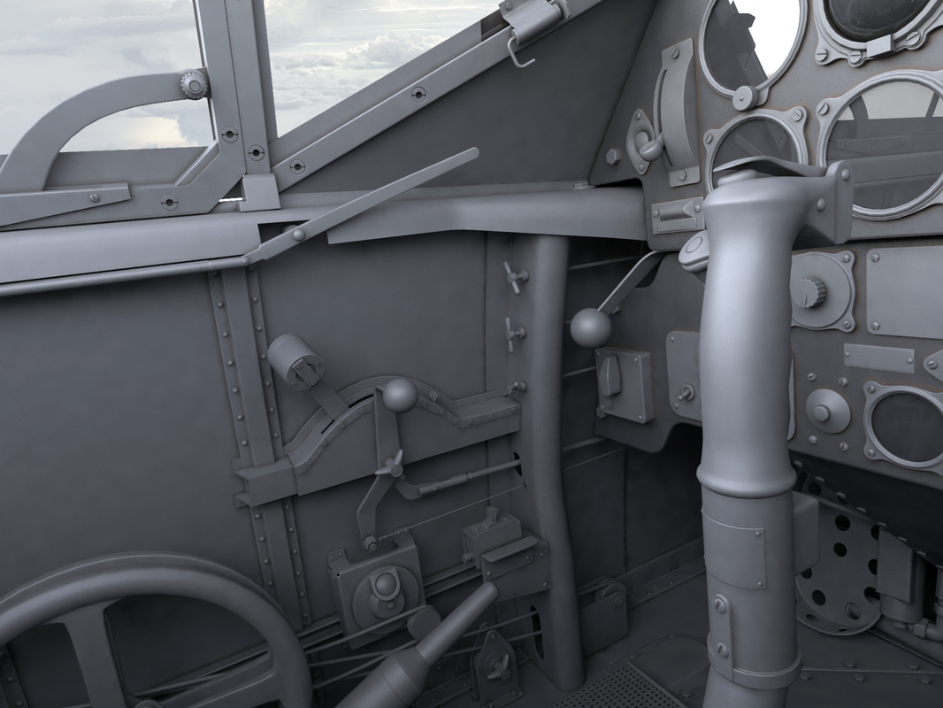 bf-109 cockpit 3d model