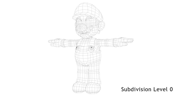 mario cartoon character 3d 3ds