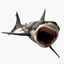 realistic great white shark 3d model