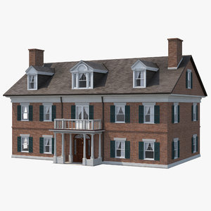 3d model colonial house build