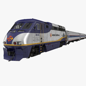 diesel electric train amtrak 3d max