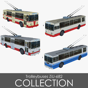 pack trolleybuses ziu-682 3d obj