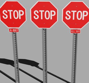 stop sign 3d max